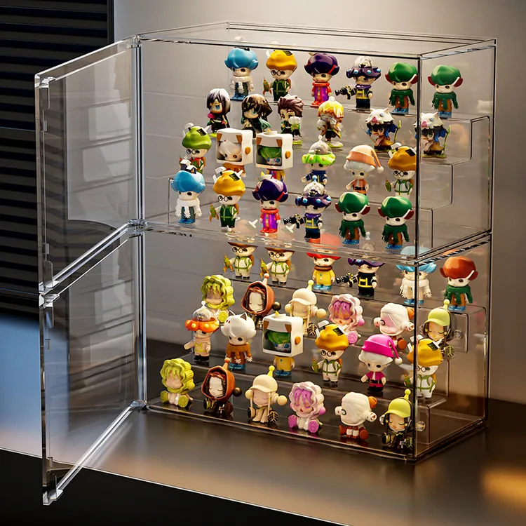 前开式透明盲盒展示架玩偶摆件展示柜大号娃娃防尘柜手办收纳盒