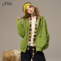 妖精的口袋连帽卫衣外套手工编织毛线帽绳2025秋季新品通勤百搭