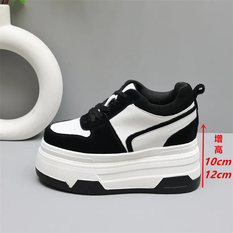 10cm内增高小白鞋女2025新款厚底12cm爆款小个子学生运动休闲板鞋
