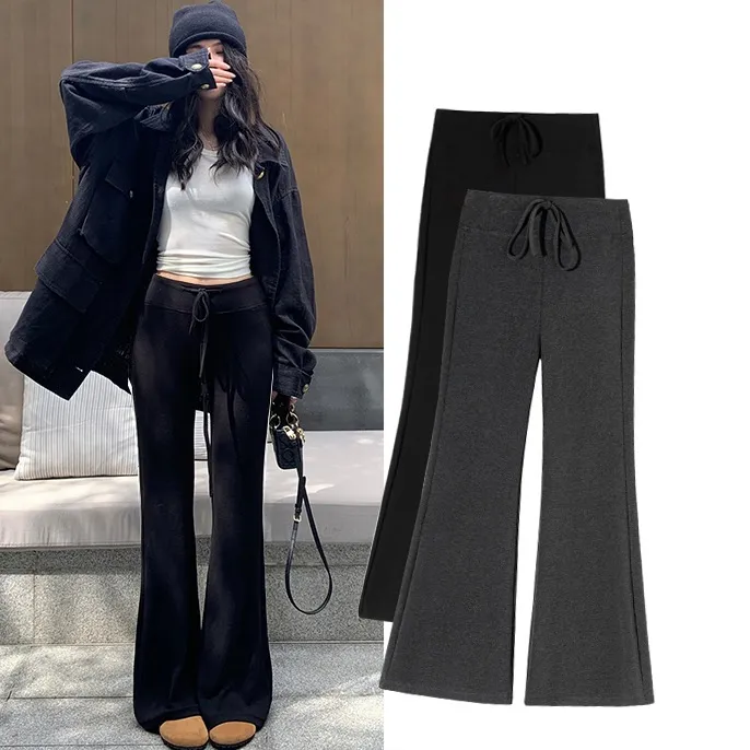 孕妇微喇裤子新款春秋薄款2025垂坠感托腹裤微喇加绒打底显瘦裤子