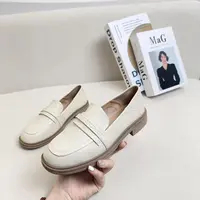 w9898-17小皮鞋新款英伦风舒适单鞋仙女风配裙子一脚蹬乐福鞋