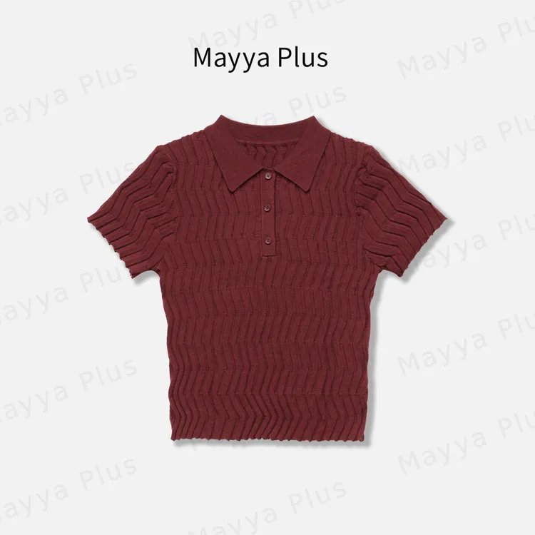 【酥茶】Mayya Plus麦芽定制新款慵懒风百搭显瘦短袖针织衫32536529