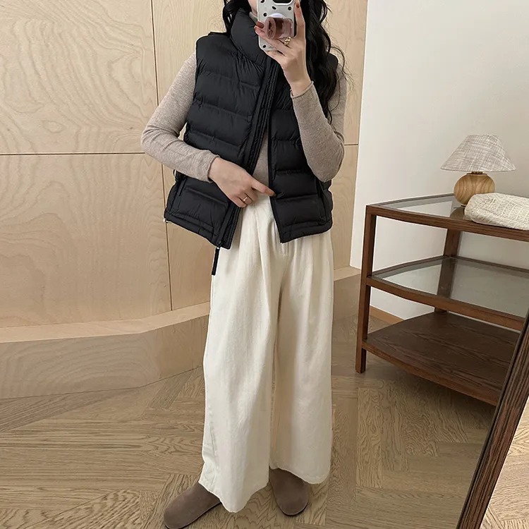 短款常规通用立领通勤风女棉马甲修身型冬季厚款3D效果透气