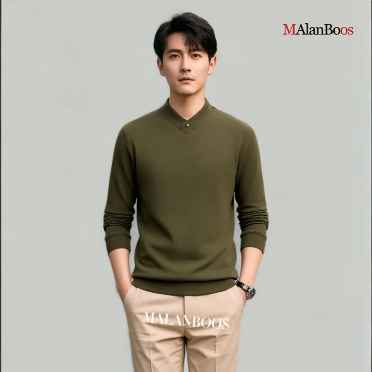 【双面德绒】MAlanBoos男士秋冬保暖加厚亲肤桃心领时尚修身打底衫