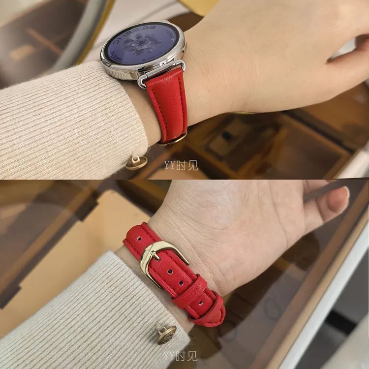适配华为GT6/GT5/GT4真皮表带女士手表带watchGT pro小蛮腰皮表带