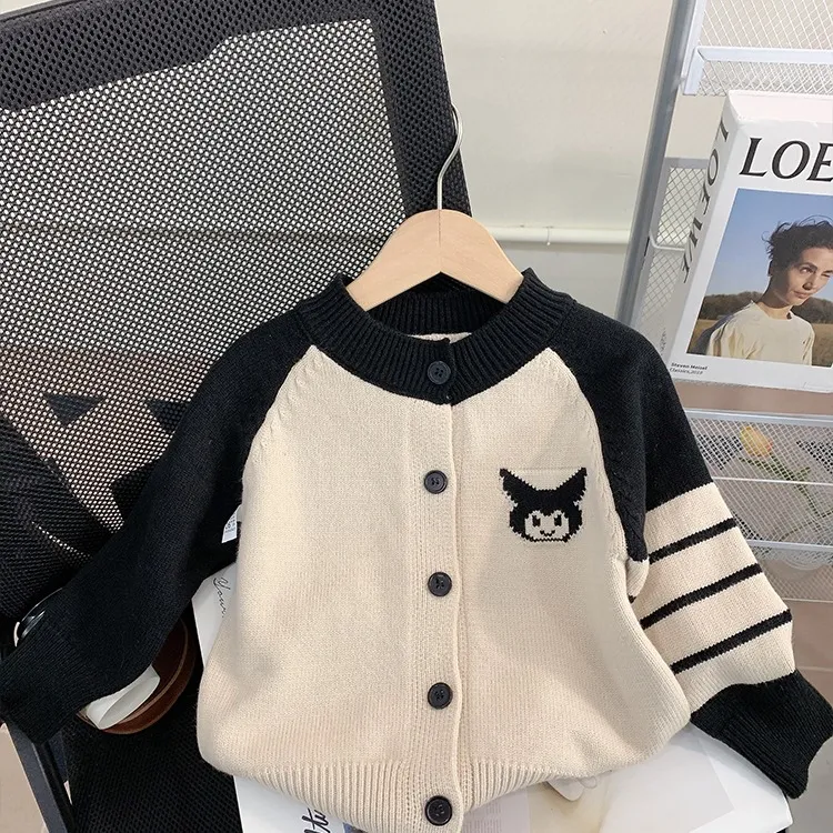 女童毛衣针织开衫秋装2024新款洋气宝宝上衣小童衣服春秋儿童外套