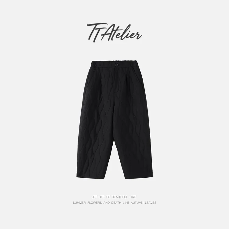 TT设计师【腿精秘籍】百搭叶状夹棉简约时尚松紧腰棉裤TT191508