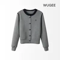 【WUGEE】显瘦卫衣开衫时尚休闲灰色圆领秋冬卫衣