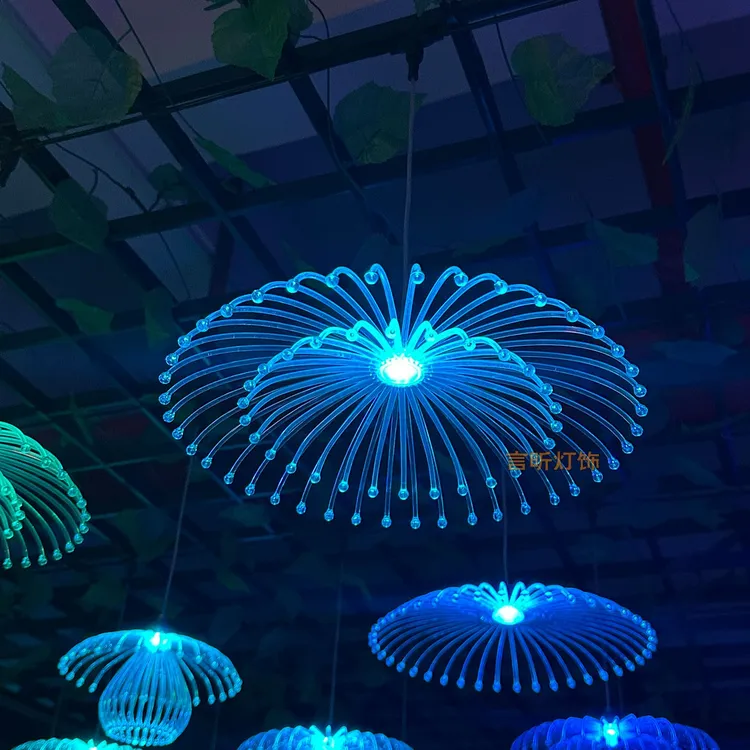 网红LED水母灯七彩变色小酒馆清吧氛围灯餐饮夜市户外led装饰吊灯