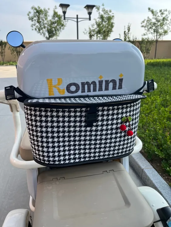 新款千鸟挂包时尚三轮车靠背扶手大容量旅行包电三轮车储物包