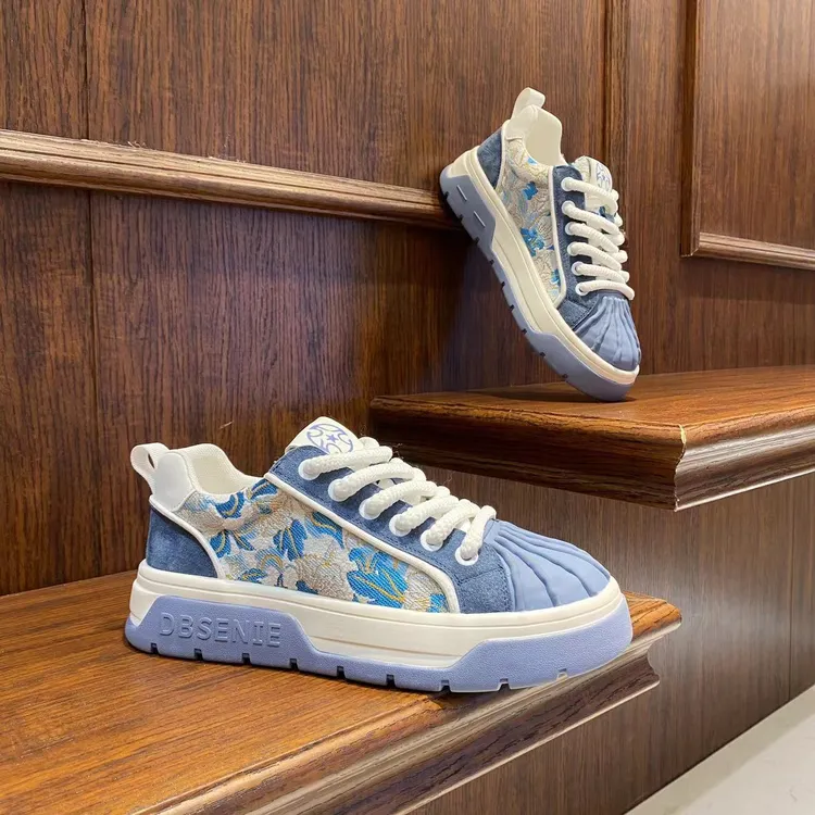 男鞋2025潮流时尚拼色小众百搭休闲潮鞋厚底舒适低帮系带男生鞋子