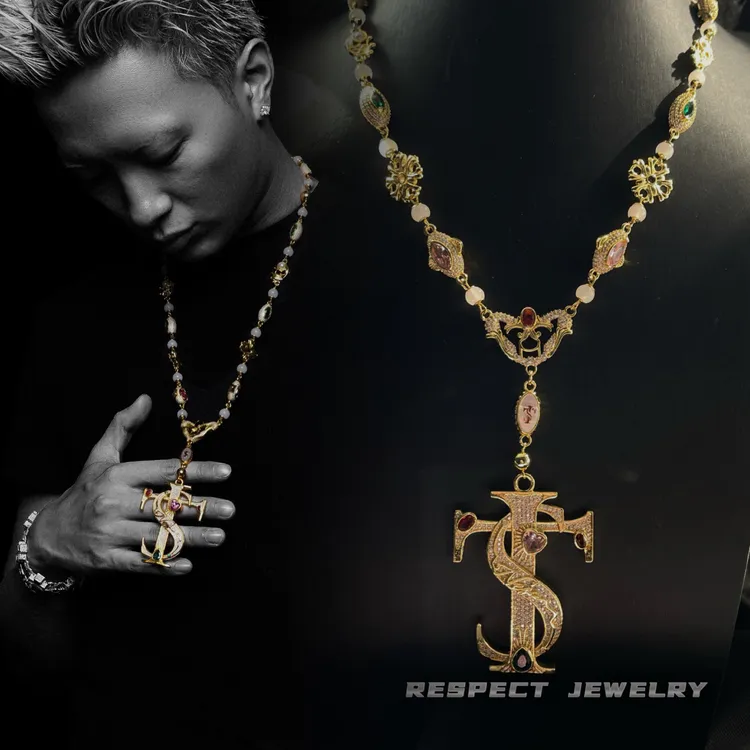 铜合金锆石项链 满钻stk项链asen同款区别廉价版个性潮流项链