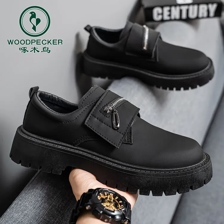 啄木鸟2025夏季新款潮流百搭男士休闲皮鞋青年英伦百搭时尚潮流男