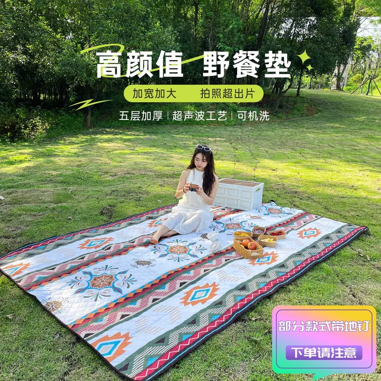户外便携地垫超声波防水防潮垫野餐垫加厚牛津布草坪露营垫耐磨商品图