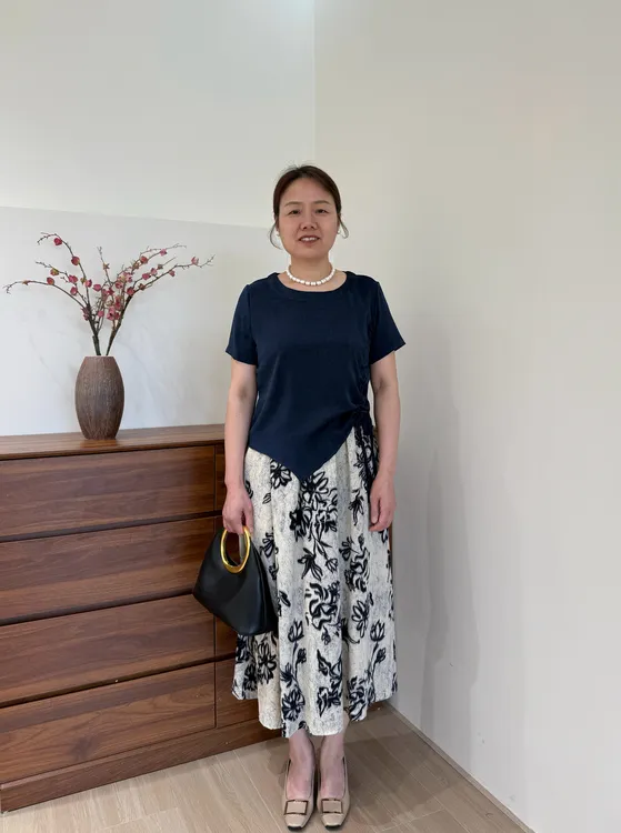 中年妈妈夏装洋气雪纺T恤2025新款上衣时尚小衫中老年女短袖套装