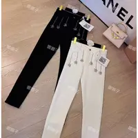 【星辰大海】加厚加绒重工钉珠时尚休闲高腰小脚牛仔裤