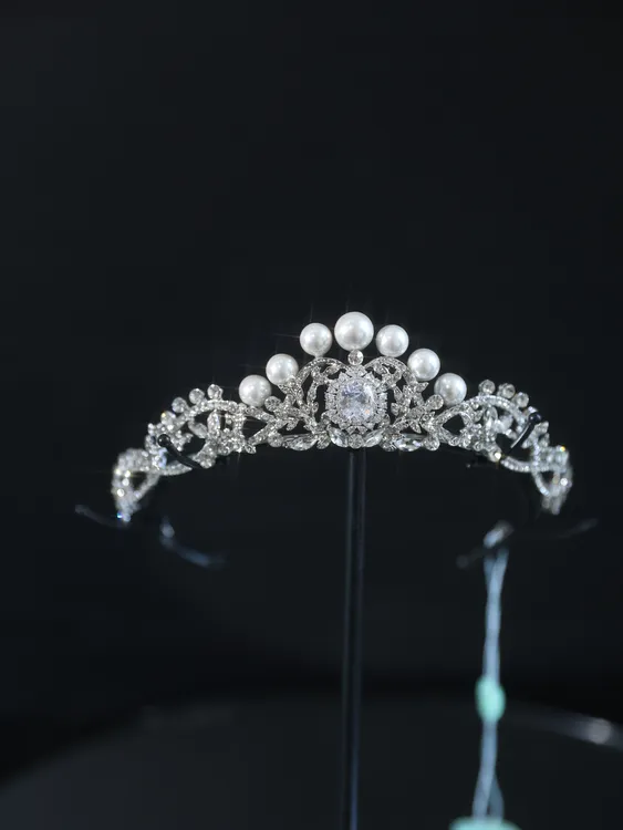 ete新娘头饰满钻珍珠高级感韩式新娘婚纱礼服配饰17933