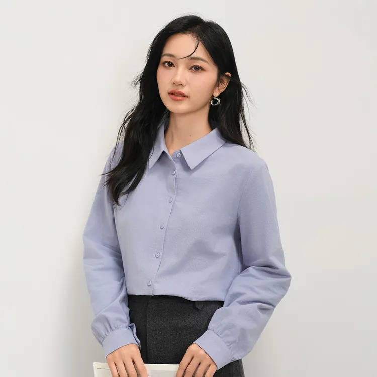 【元旦礼遇季】茵曼冬季纯棉通勤长袖衬衣时尚百搭灯芯绒衬衫