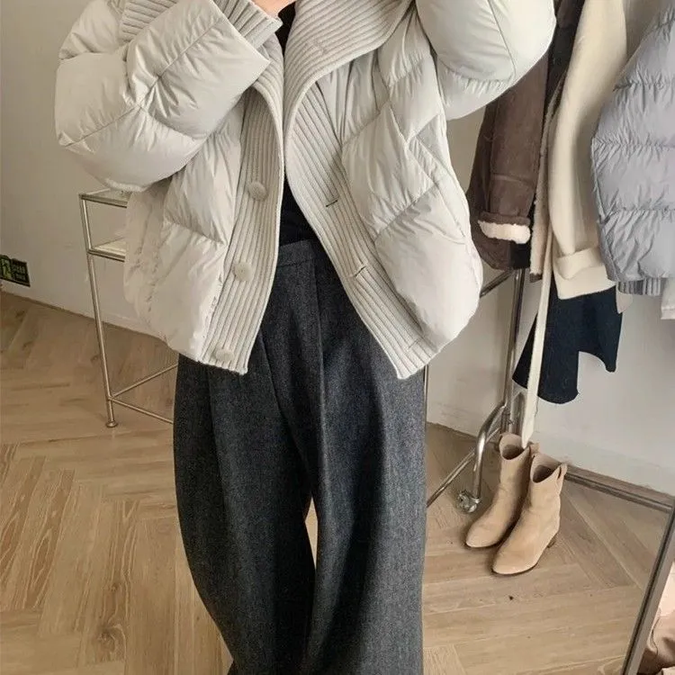 白色短款棉服女2025新款冬季棉衣棉袄潮保暖外套韩系加厚初冬