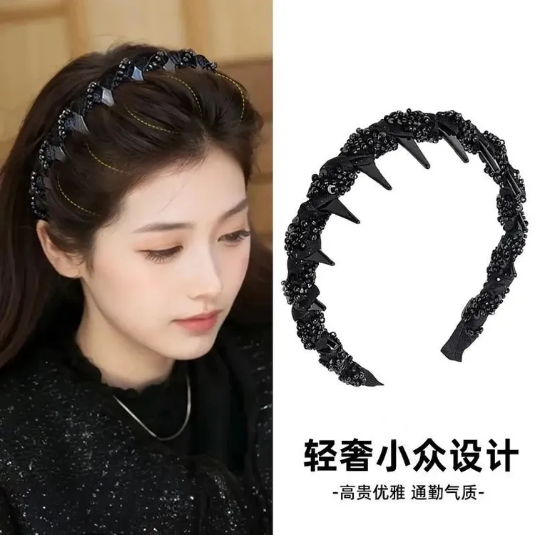 欧美风朋克风少女风日韩女头箍头饰发箍优雅小众带齿高级感温婉风商品图