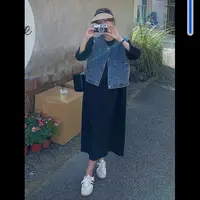 秋季新款大码3602牛仔马甲连衣裙两件套（以主播手里实物为准）