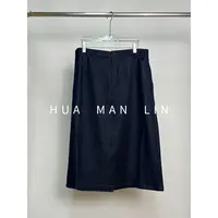 【花满林】后松紧腰一粒扣后开叉牛仔半裙12930