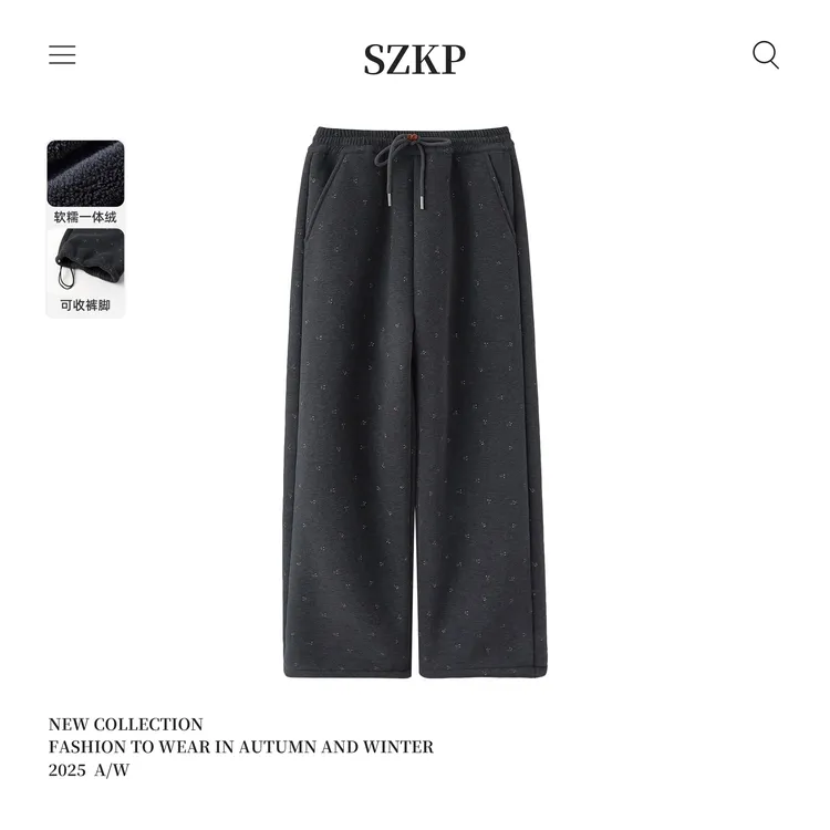 SZKP冬季新款女童装保暖裤子中大童休闲儿童加绒直筒裤JMKD557410