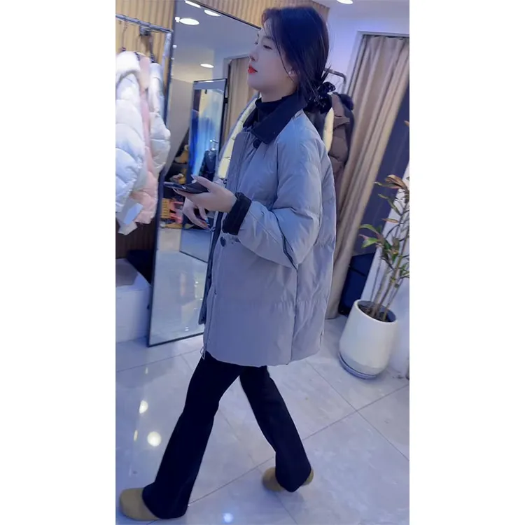 兹伊翰【自在随行】时尚中长款翻领加厚棉服女2025冬季新款百搭棉衣