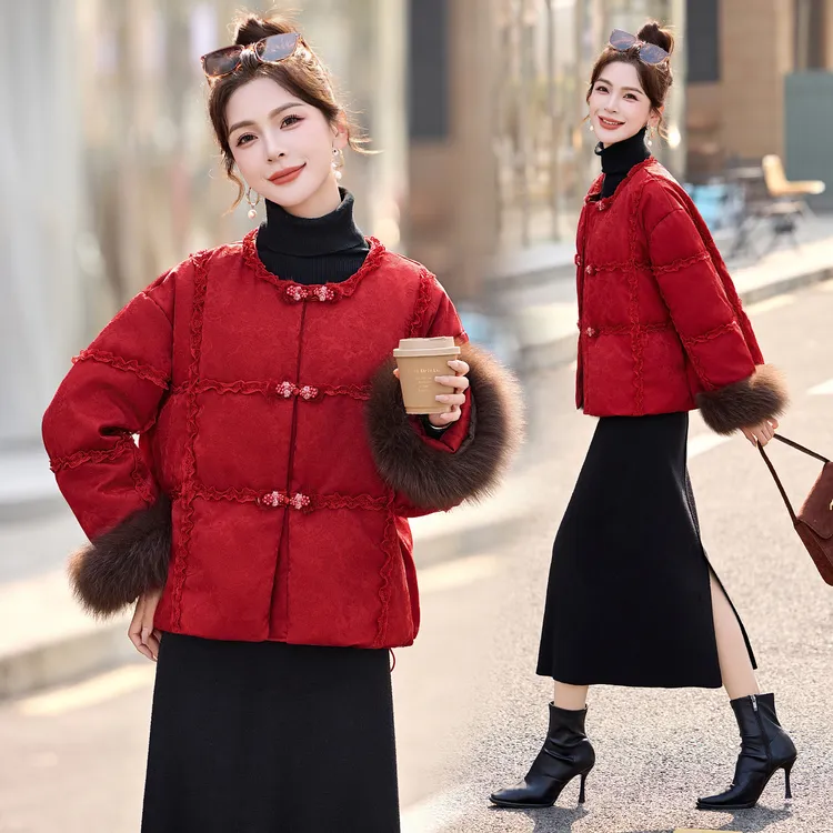 女短款中国风新中式小个子白鸭绒羽绒服外套2025秋冬新款上衣保暖