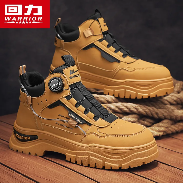 回力马丁靴男款2025新款大黄靴子秋季百搭厚底耐磨户外登山工装靴