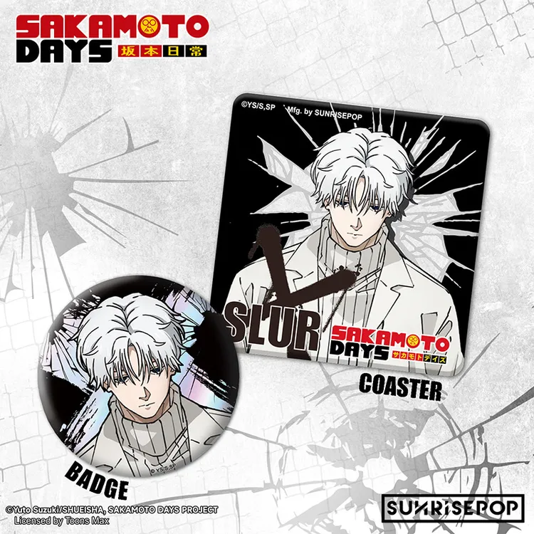 SUNRISEPOP坂本日常 有月憬 镭射吧唧徽章亚克力杯垫动漫周边