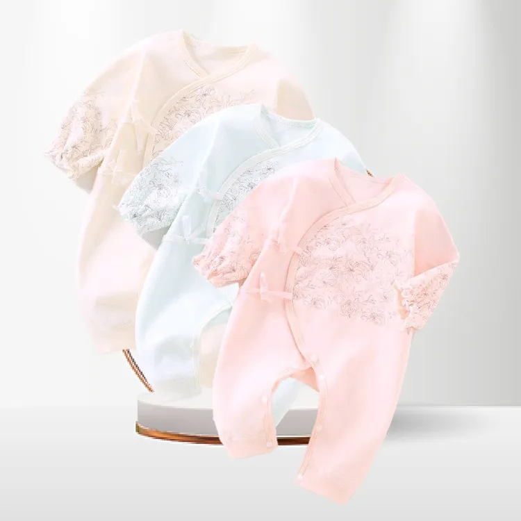 夏季新品薄款长袖蝴蝶衣满月服公主服新生儿婴儿睡衣宝宝衣服