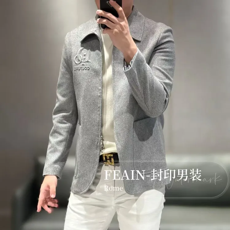 【山羊绒】澳洲进口美利奴羊毛山羊绒混纺定制老钱风男士夹克K01
