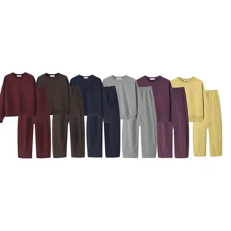 蔓迪欧尚2025秋季新款时尚洋气百搭三角标圆领套装（2520-2521）