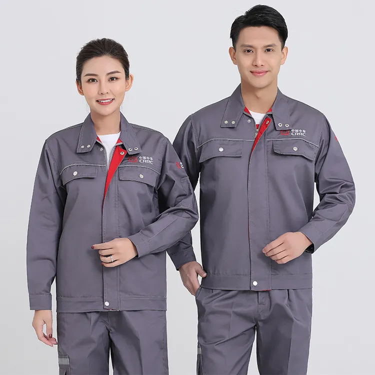 新款长短袖工作服套装男女车间厂服工地汽修工维修工装劳保服定制