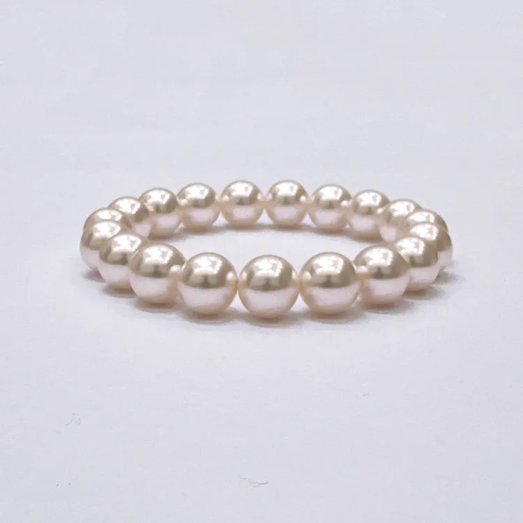 仿珍珠手链 10-11mm樱花粉弹力绳施家贝珠手链SLA106