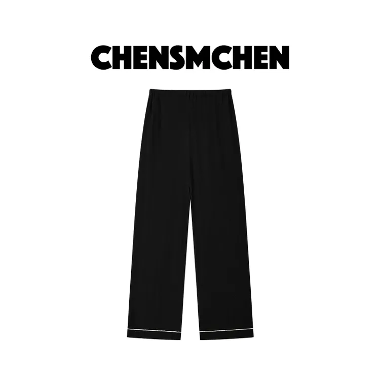 CHENSMCHEN 绵羊毛简约休闲裤女舒适宽松显瘦直筒裤CSZ7272SL