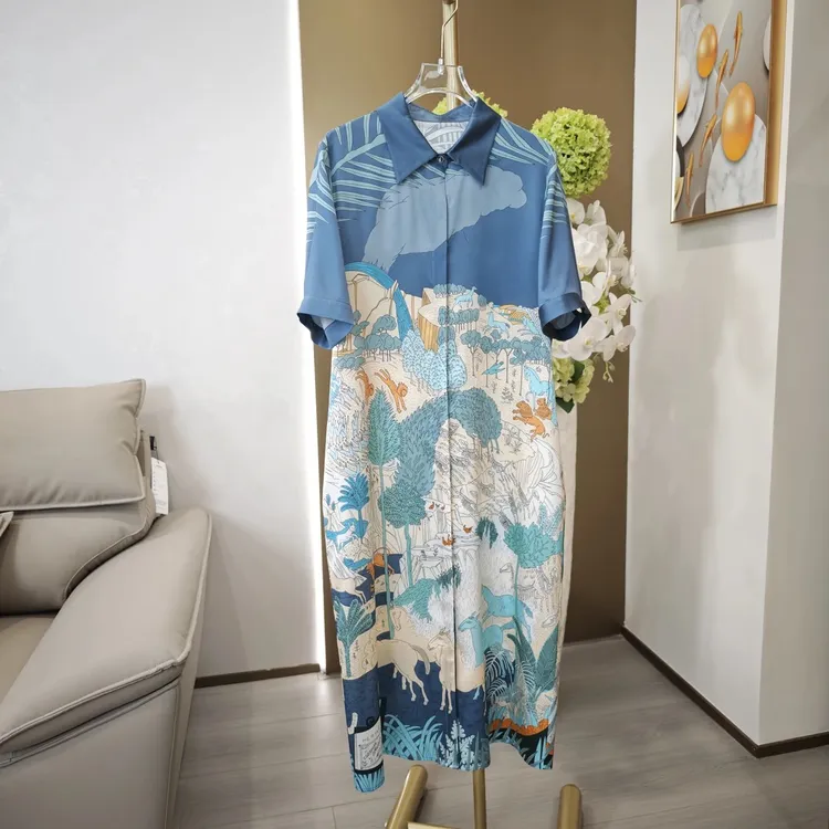 【宸慕服饰】春夏真丝桑蚕丝重磅气质高端连衣裙25634