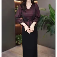 L8529 假两件拼接连衣裙女2025年春夏新款高档显瘦