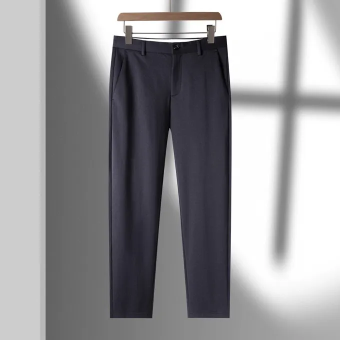 L*P杰家25ss夏款罗马棉打鸡布男士商务休闲纯色腰带款长裤92488