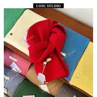 定制款绵羊绒进口黑蝶贝壳针织围巾女纯色情侣围脖保暖新款秋冬男