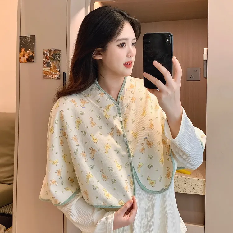 维雨女士四季通用护肩颈椎坎肩产妇坐月子防寒保暖披肩毛毯小披风