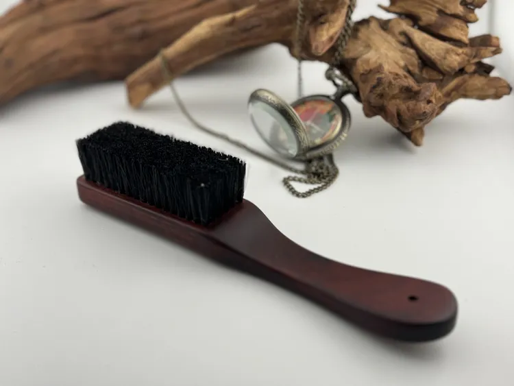 大苗文玩·猪鬃刷中硬紫檀木柄六排密毛