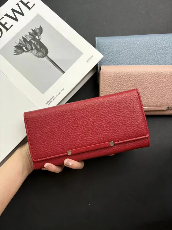 迪雅路【轻薄长款钱包】莫兰迪色系荔枝纹软皮多卡位手拿包女士女士