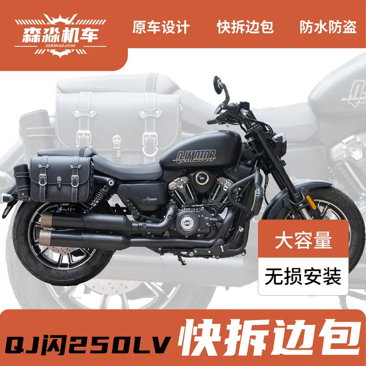 适用钱江QJ闪250LV边包改装件快拆皮包帆布包头盔包快拆侧边箱