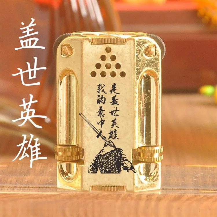 ZORRO佐罗简约纯铜防风打火机创意异形双向砂轮设计便携收藏佳品
