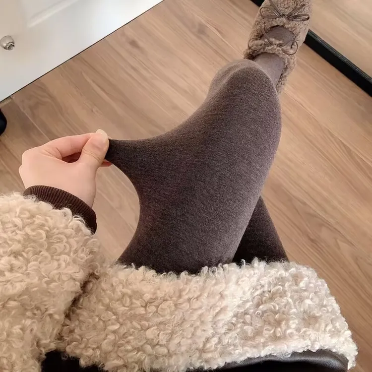 秋冬季加绒加厚奶咖色连裤袜保暖显瘦灰色踩脚袜咖啡色打底裤袜女