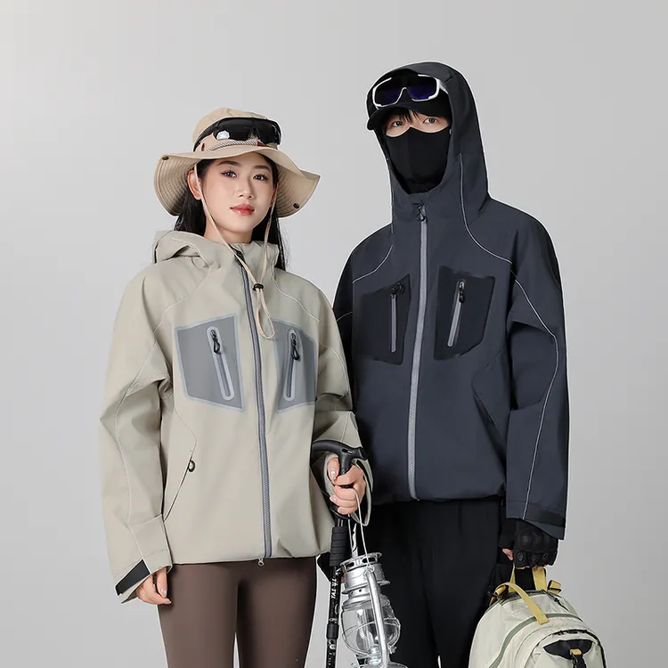 BOOYE春秋季男女情侣款户外登山防风防泼水冲锋薄款夹克2581款