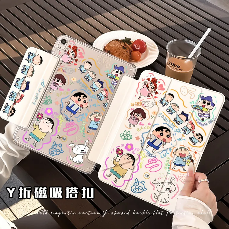 【3+Y单扣磁吸亚克力】蜡笔小新适用华为小米苹果ipad11平板保护套