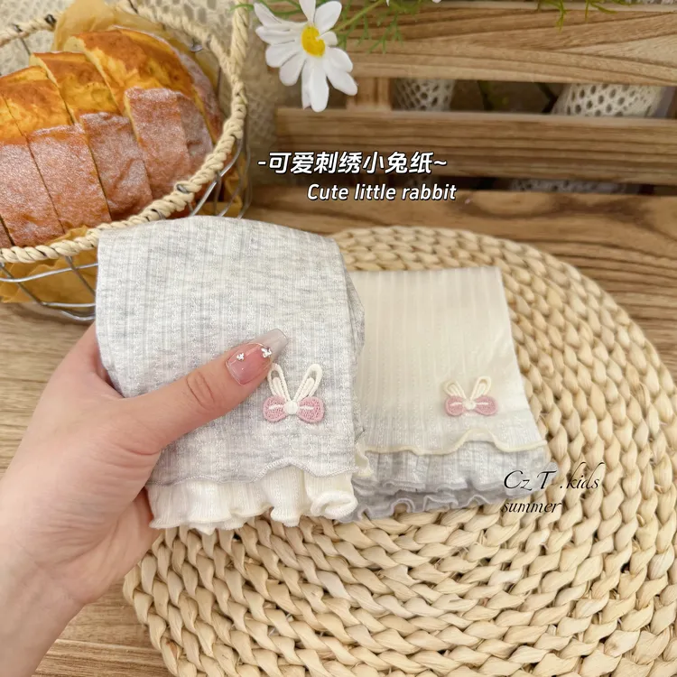 女童夏季薄款花边七分打底裤透气无骨儿童打底裤宝宝婴儿裤子